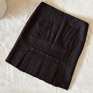 Dark Grey Striped Pencil Skirt with Fishtail